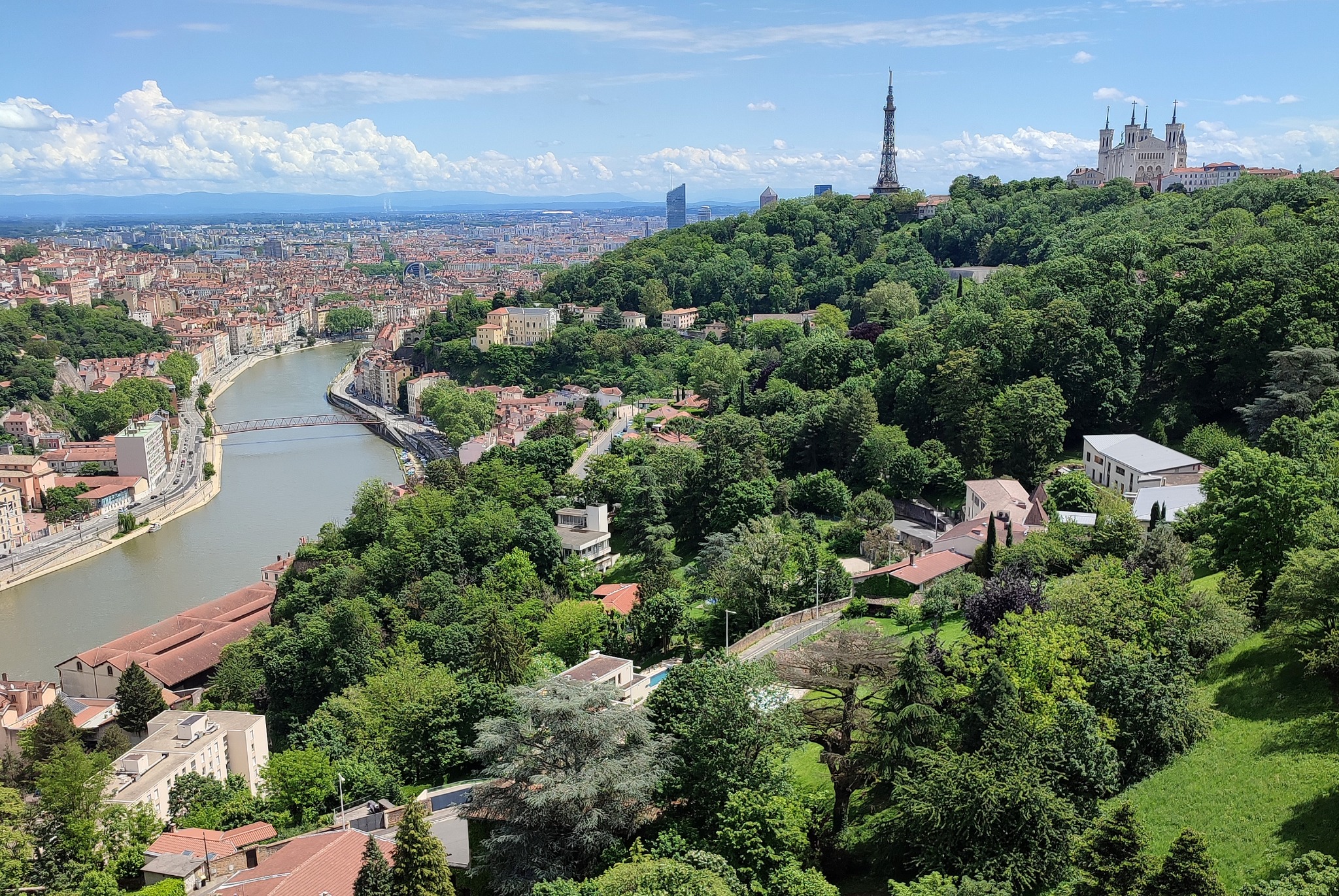 Lyon depuis Fourvière, Rhône et Saône